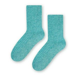 Dámské vlněné ponožky 093 TURKUS/PRĄŻKI 35-37