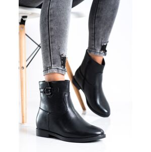 Originální  kotníčkové boty dámské černé na klínku 39
