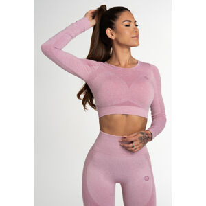 Gym Glamour Crop Top Bezešvý Fusion Pink S