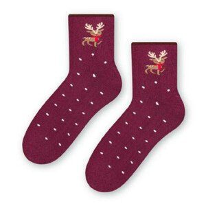 Dámské froté ponožky 123 MAROON MÉLANGE 35-37