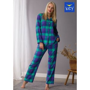 Dámské pyžamo Key LNS 440 B21 2XL-4XL fioletowy-zielony 3XL