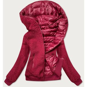 Oboustranná červená dámská bunda "beránek" (H-989-25) odcienie czerwieni XL (42)