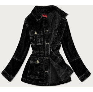 Černá dámská džínová bunda s kapsami (350-4) černá S (36)