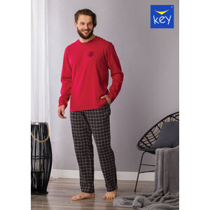 Pánské pyžamo MNS 432 B21 3XL-4XL červeno-černá 4XL