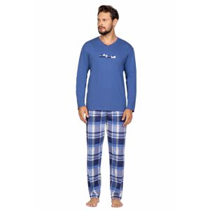 Pánské pyžamo Regina 587 dł/r M-XL tmavě modrá L