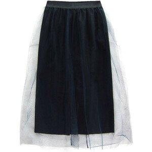 Tmavě modrá tylová sukně s délkou midi (104ART) námořnická modrá ONE SIZE