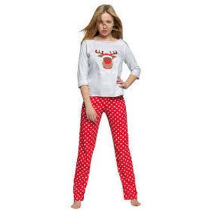 Dámské pyžamo Marry Christmas šedočervená - Sensis šedo-červená XL