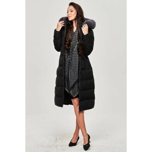 Černá dámská zimní péřová bunda (OMDL-010) černá S (36)