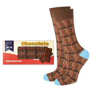 Ponožky SOXO GOOD STUFF - Čokoláda/kartonová krabička Hnědá 40-45