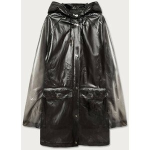 Transparentní dámský černý proti dešťový kabát (pláštěnka) (G78/19) czarny M (38)