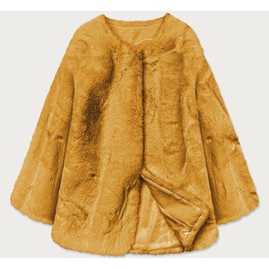 Krátká žlutá dámská bunda - kožíšek (31148)