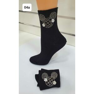 Hrubší ponožky s aplikací WZ04 nero Univerzální