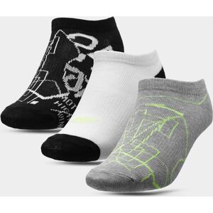 Chlapecké ponožky 4F JSOM002 šedé_bílé_černé 32-35