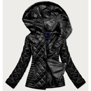 Černá prošívaná dámská bunda s kapucí (LY-01) černá 46
