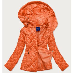 Oranžová prošívaná dámská bunda s kapucí (LY-01) oranžová M (38)