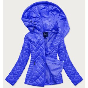 Světle modrá prošívaná dámská bunda s kapucí (LY-01) Modrá 46