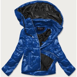 Modro-černá dámská bunda s barevnou kapucí (BH2005BIG) Modrá 54