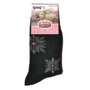 Dámské ponožky GNG 3023 Thermo Wool - Ulpio hnědá/proužky 43-46