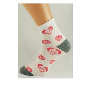 Dámské vzorované ponožky Bratex D-001 36-41 červená 36-38