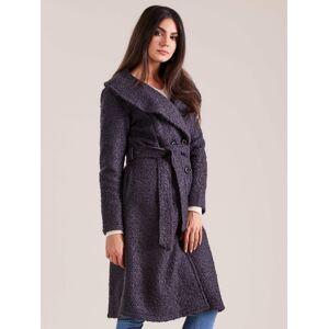 Dámský kabát s opaskem 5190 - FPrice tmavě šedá one size