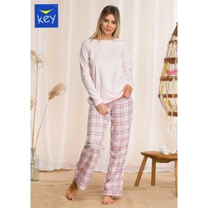 Dámské pyžamo Key LNS 042 B21 2XL-4XL różowy-kratka 4XL