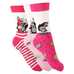 3PACK dětské ponožky Boma růžové (Krtek-Mix 1) 30/34