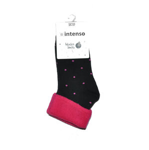 Dámské puntíkované ponožky Intenso 1320 Winter Frotte 35-40 černá 35-37