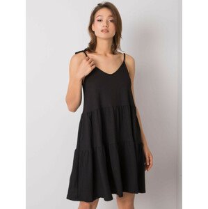 Dámské šaty s volánkem 2570 - RUE PARIS černá L