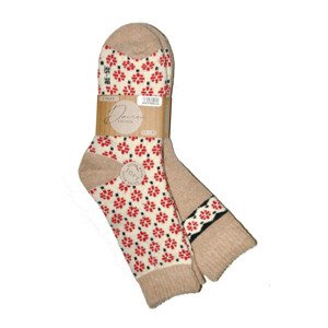 Dámské ponožky WiK 37851 Damen Extra Warm A'2 biały-beżowy 39-42