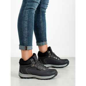Krásné černé  trekingové boty dámské bez podpatku 36