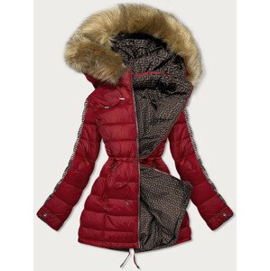 Oboustranná dámská zimní bunda v bordó-hnědé barvě (MHM-W556) brązowy S (36)