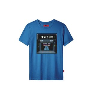 Pánské tričko John Frank JFTCOOL30 LEVEL UP L Modrá
