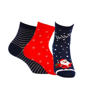 Dámské sváteční vzorované ponožky 3PP redgreen 36/38