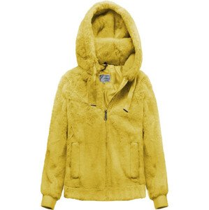 Žlutá plyšová bunda s kapucí (2019) Žlutá M (38)