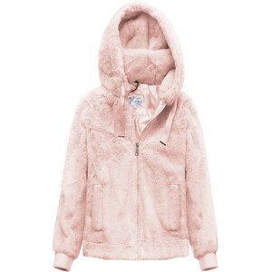 Růžová dámská plyšová bunda (2019) Růžová XL (42)