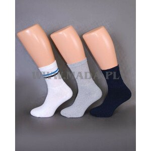 Ponožky E&E  024 A'5 bílá/pruhy 43-46