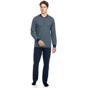 Vamp - Klasické dvoudílné pánské pyžamo 15630 - Vamp blue oxford 5xl