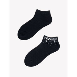 Dámské ponožky YO! SK-02 s ozdobnými kamínky mix barev-mix designu Univerzální