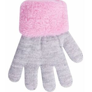 Dětské rukavičky zateplené kožíškem R-103 - YoJ růžová 16
