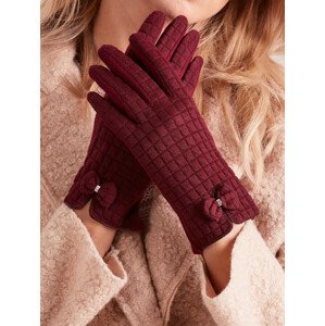 Dámské kostkované rukavice bordó L/XL