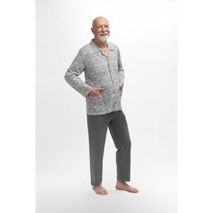 Pánské rozepínané pyžamo 403 ANTONI DARK_GREY XL