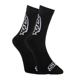 Ponožky Styx vysoké černé s bílým logem (HV960)  XL