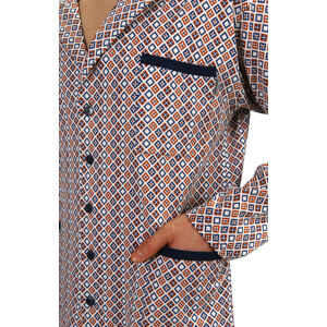 Pánské pyžamo s dlouhými rukávy 2385 GRANITOVĚ BÍLÁ XL