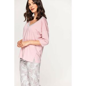 Dámské pyžamo Cana 578 3/4 3XL růžovo-bílá 3XL