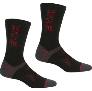 Pánské ponožky Regatta RUH041 2Pair Wool Hiker  QDD černé 39-42