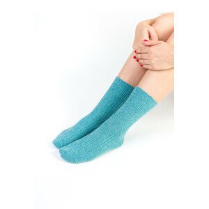 Dámské vlněné ponožky 093 TMAVĚ MODRÁ/PRUHOVANÁ 35-37