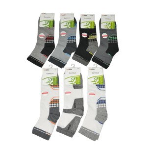 Pánské sportovní ponožky Bratex 3613 Bambus 39-46 tmavý smíšený vzor 42-43
