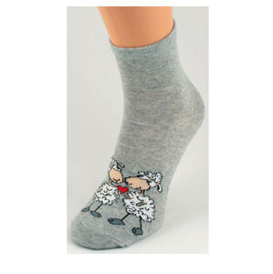 Dámské valentýnské ponožky Bratex 642, 36-41 šedá 36-38