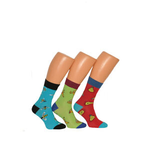 Pánské vzorované ponožky Bratex 6450 Popsox 39-46 Červená 39-42