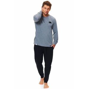 Bavlněné pánské pyžamo Bear šedé  XL